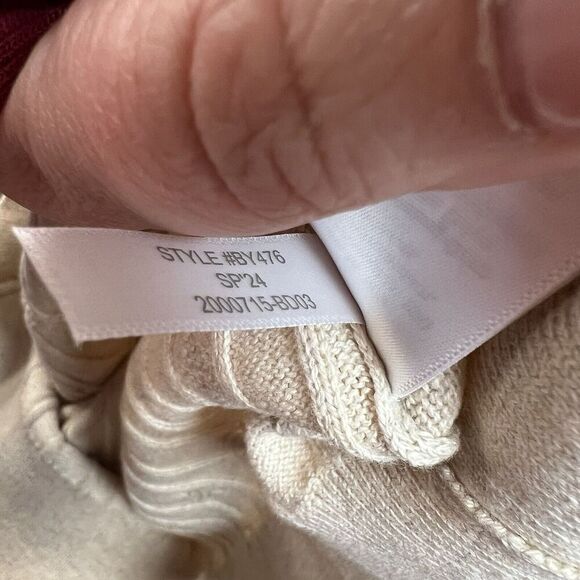 NEW J.CREW Cable Knit Cotton Sweater Shell Women Small In Khaki BY476 - Picture 5 of 5